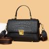 Crocodile Pattern Genuine Leather Shoulder Bag for Women  Messenger Handbag  Bags  Designer  Flap  Luxury Brand
