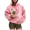 Pet Sling Hoodie Long Sleeve Fleece Kangaroo Pouch Sweatshirt for Cats Dogs Oversized Pullover Pet Carrier Tops for Autumn Winter