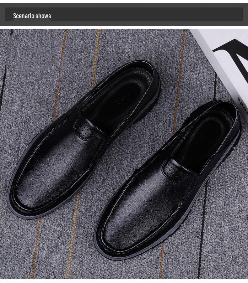 Мужские легкие кожаные лоферы-слипоны – Новый стиль Business Casual, Мягкая подошва, Папины туфли