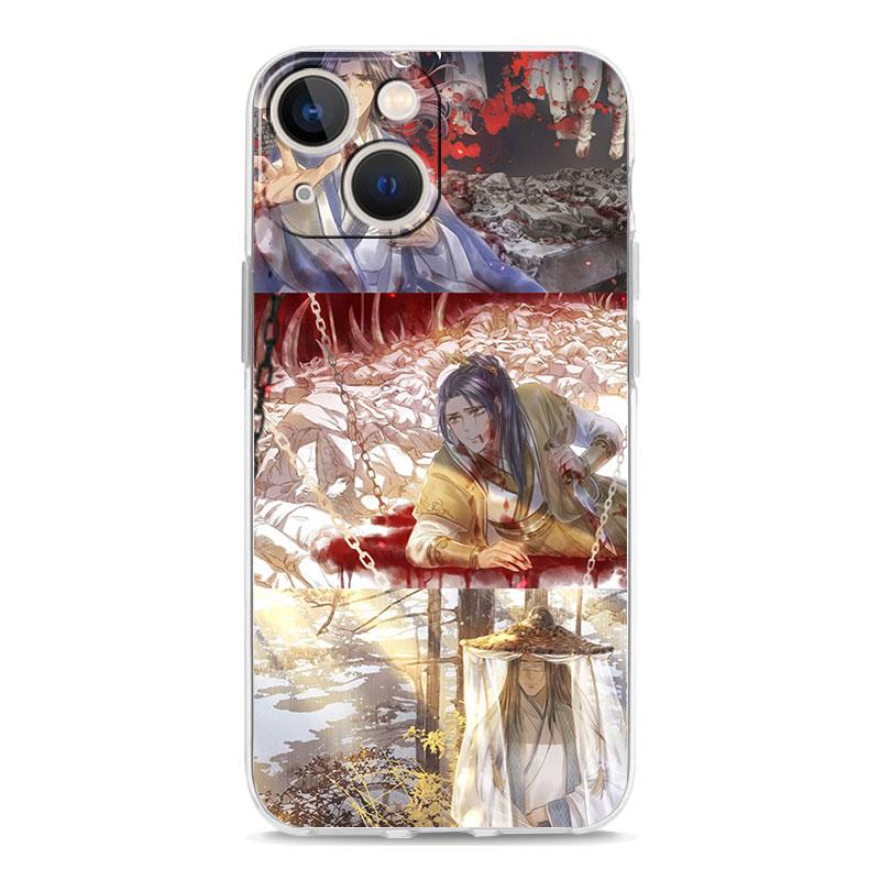 Чехол для телефона для iPhone 15 14 13 12 Mini 11 Pro Max XS X XR 7 8 Plus прозрачный чехол из ТПУ Comic Man Erha and His White Cat Master