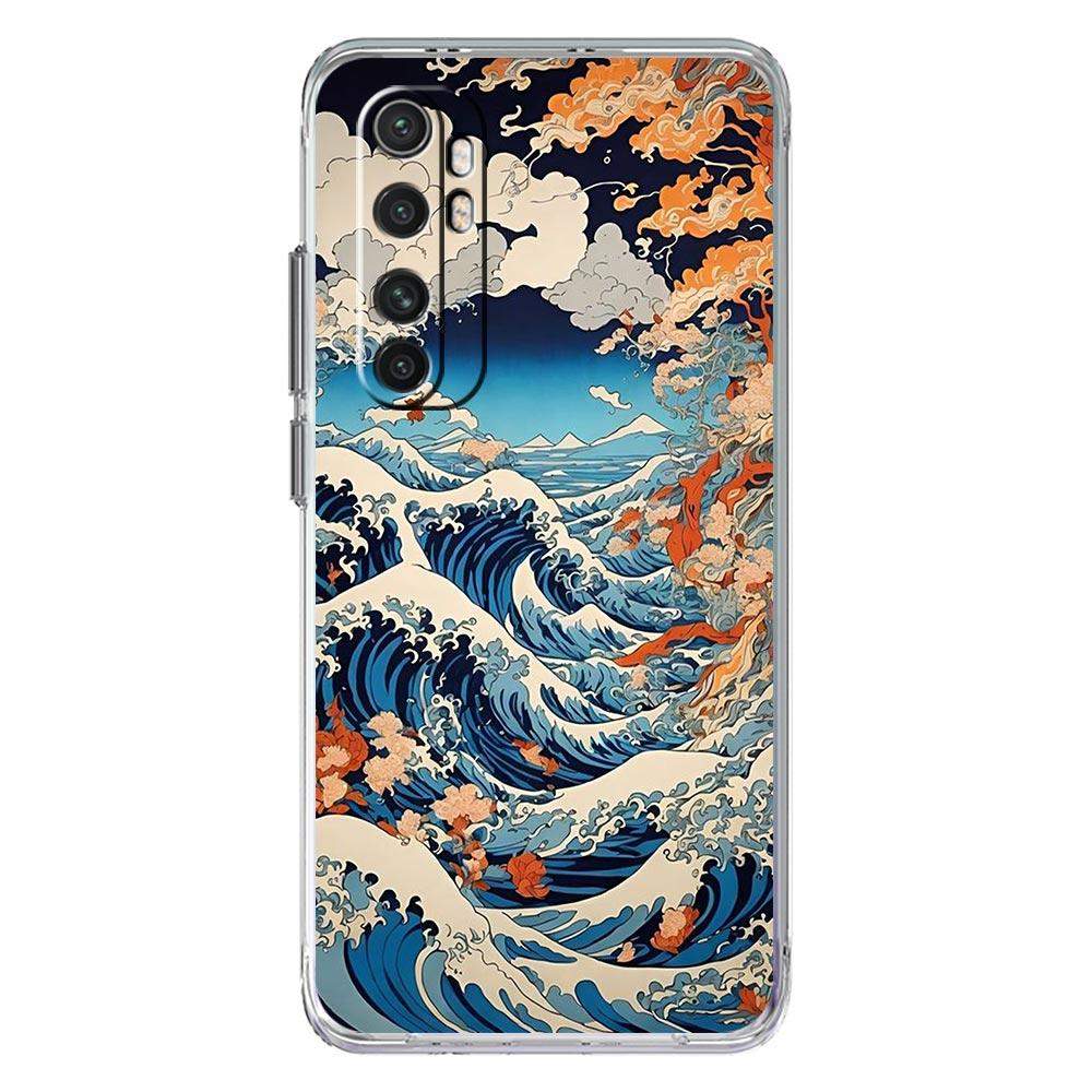 Чехол для телефона для Xiaomi Poco X6 X5 NFC X3 F6 F5 Pro F4 F3 M3 14 13T 12T 12 13 Lite 11 Mi 5G Прозрачный чехол Японский пейзаж
