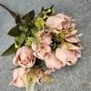 11 Head Polish Rose Buds Silk Flowers For Diy Wedding Decor Home Styling