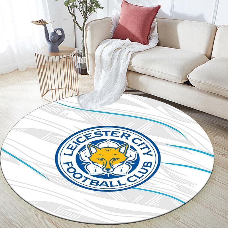 Leicester City Football Club,Round Area Rug,Carpet Rug for Living Room Bedroom Sofa Playroom Decor,Non-slip Floor Mat