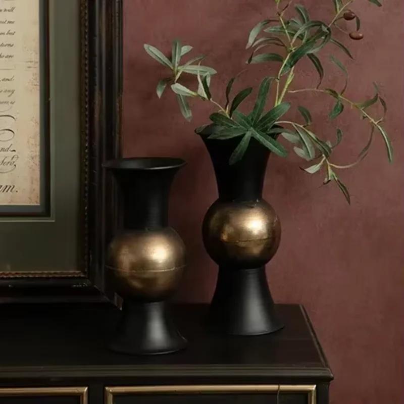 Металлические кованые кашпо Цветочная композиция Домашнее украшение Вазы Гостиная Ретро стиль Сделайте старые горшки для цветов украшения