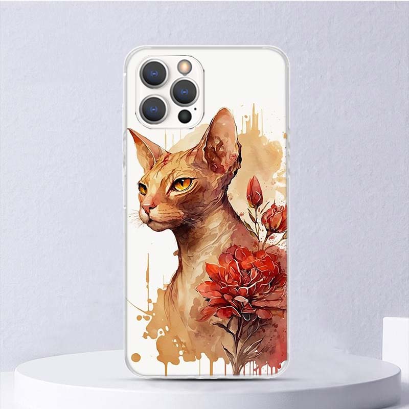 Lavaza Сфинкс Кот Сфинкс Мягкий Чехол Для iPhone 16 17 Air 16E 15 Plus 11 12 13 Mini 14 Pro Max Чехол Для Телефона Apple 7 8 SE Coque Fund