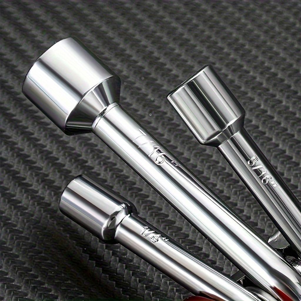 Multifunctional Metric / Imperial 6 in 1 Folding Nut Driver Set SAE, Portable Household Mini Folding Hexagon Socket Wrench