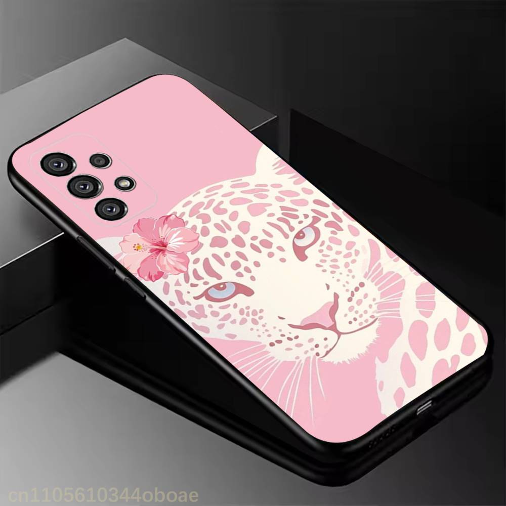 Модный чехол для телефона с леопардовым принтом для Samsung Galaxy A13, 21s, 22, 31, 32, 52, 53, 71, 80, A91, мягкий черный корпус