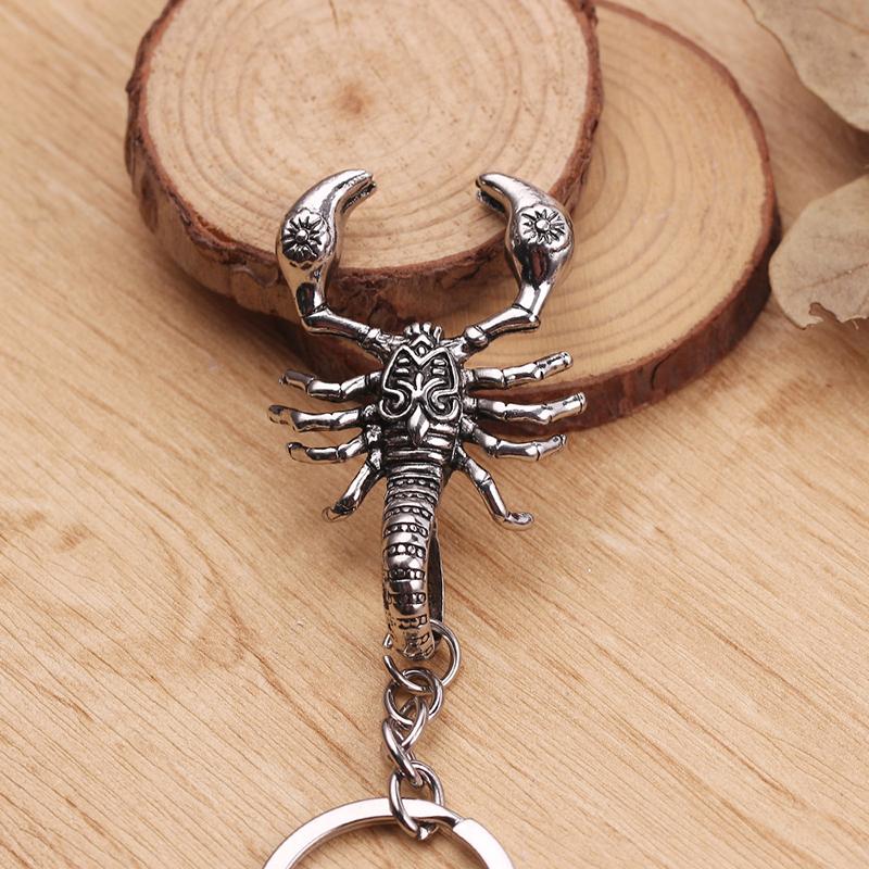 Хип-хоп антикварный брелок в виде скорпиона, подвеска в виде животного, панк-брелки для мужчин, держатель для ключей от машины, ювелирные изделия, подарок
