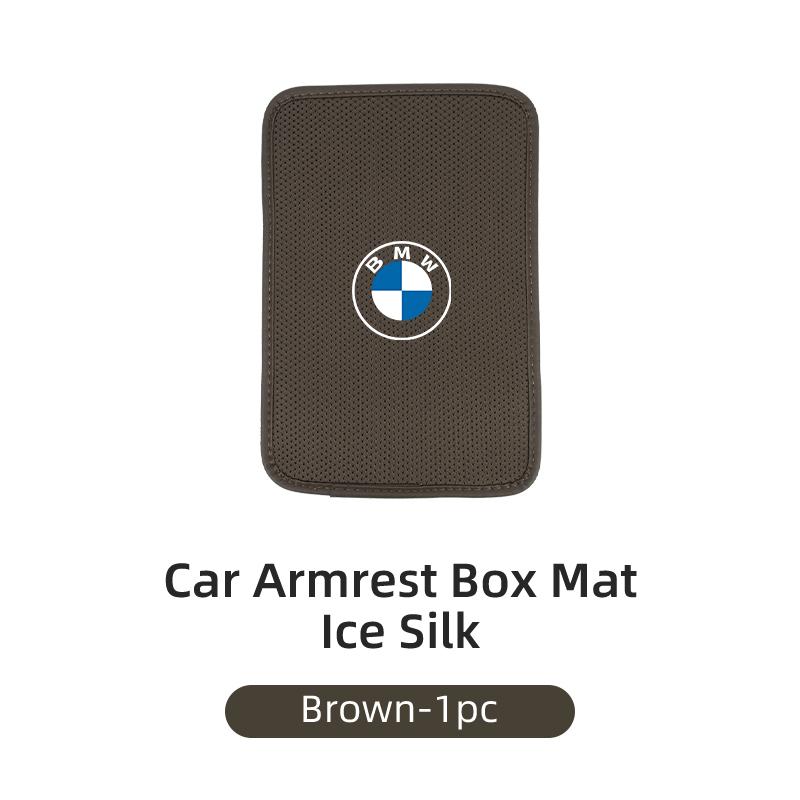 DBTW9 2025 Hot Car Interior Armrest Box Cover Console Ice Silk Booster Storage Pad For BMW E46 E90 E60 F30 F10 E39 E36 F20 E87 E90 E70