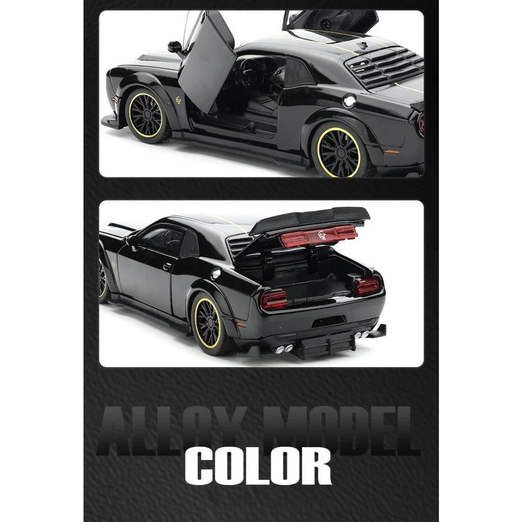 1/32 масштаб Dodge Challenger Hellcat SRT литой автомобиль модель звук свет инерционный металлический игрушечный автомобиль мальчик подарок коллекция миниатюрный автомобиль