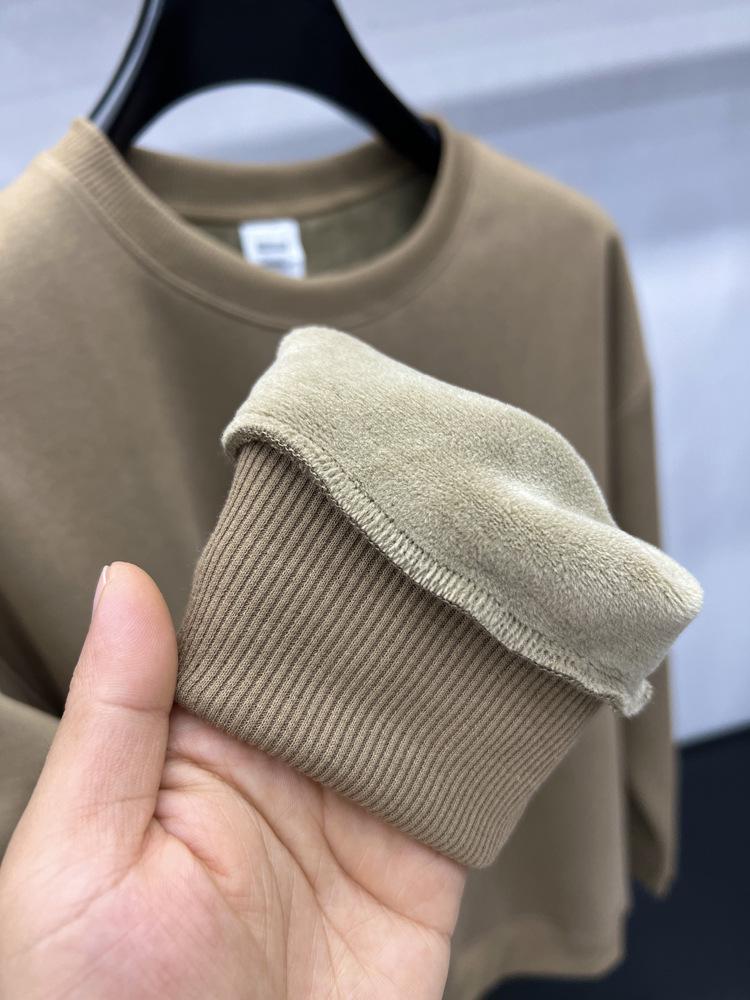 Tommy Men's Cozy Fleece-Lined Winter Hoodie: Warm Round Neck Pullover