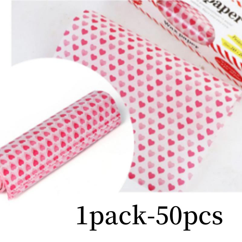 50pcs Food Wax Paper Bread Sandwich Wrapper Picnic Basket Lined Snacks Greaseproof Water-Repellent Paper Kitchen Baking Tools