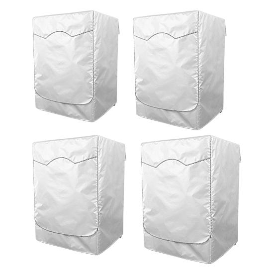 Washing Machine Cover Breathable Dust-proof Silver Color Good Heat Dissipation Washer Cover for Balcony