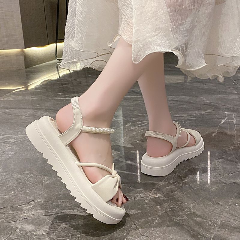 Обувь в римском стиле, лето 2024 года, сандалии с открытым носком для женщин, женская обувь на платформе со средним каблуком, тренд, азиатский размер FH или