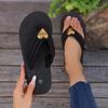 Fashion 2025 Heart Shape Flip Flops for Women Concise Thick Sole Wedges Slippers Female Outer Wear Beach Soft Bottom Sandals Ladies