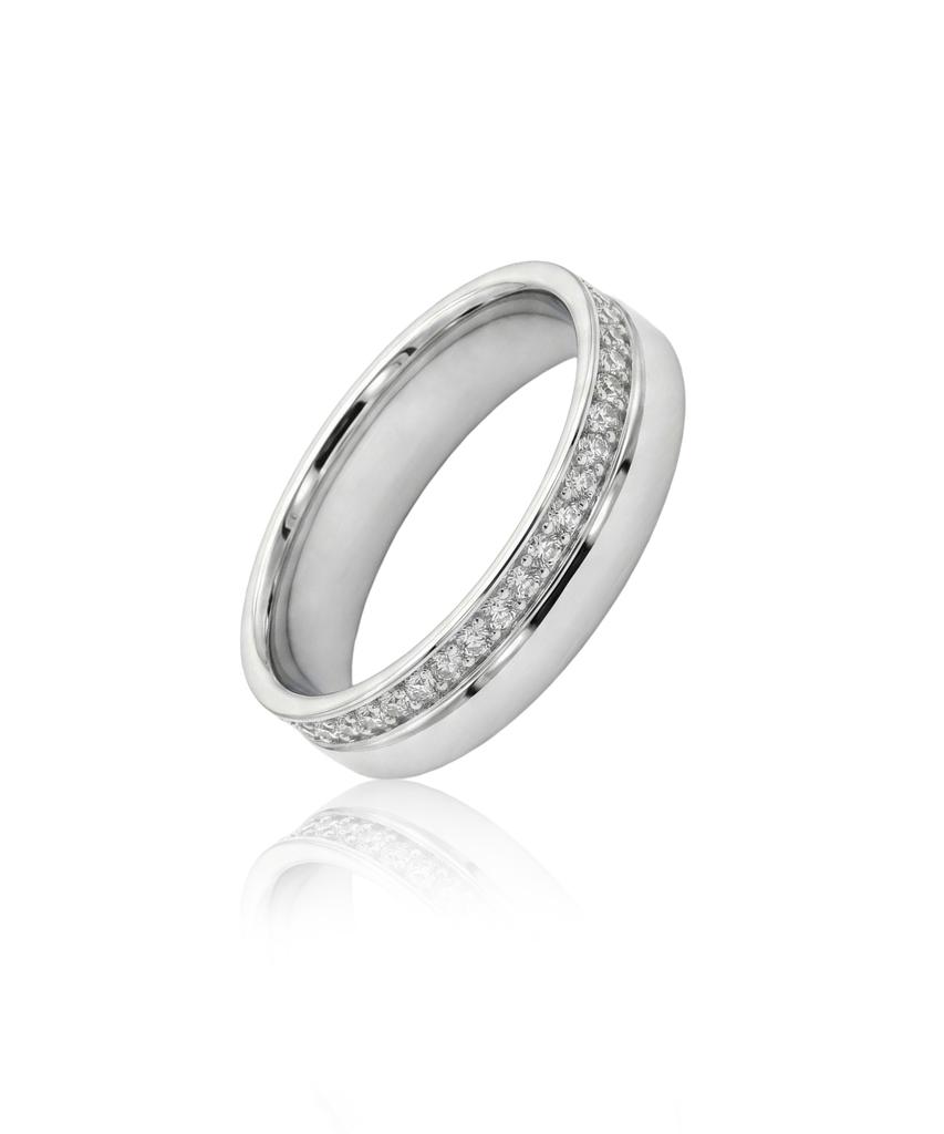 Кольцо Helene Jewelry из серебра 925 пробы с плоской поверхностью и кубическим цирконием (Тип C)