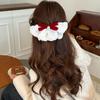 Hair Clips Red Velvet Bow Hair Clip Pearl Bow Vertical Clip Sweet Lace Bow Hairpin  Gift