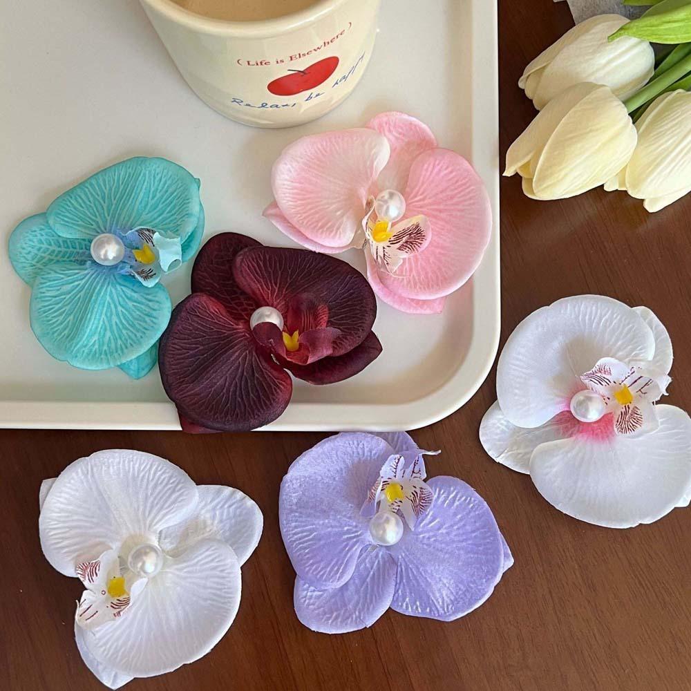 Thai Style Orchid Flower Hairpin Sweet Women Side Clip Butterfly Orchid Hair Clip Beach