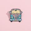 Креативный мультяшный значок из сплава в виде машинки, милая красочная брошь в виде туристического автобуса, модный аксессуар для сумок и одежды