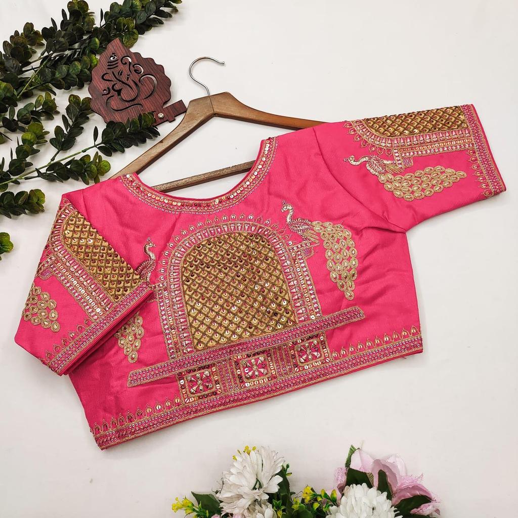 Тяжелая свадебная блузка для невесты| Блузка для ношения с сари (размер 46RU, размер блузки можно увеличить до 52RU)