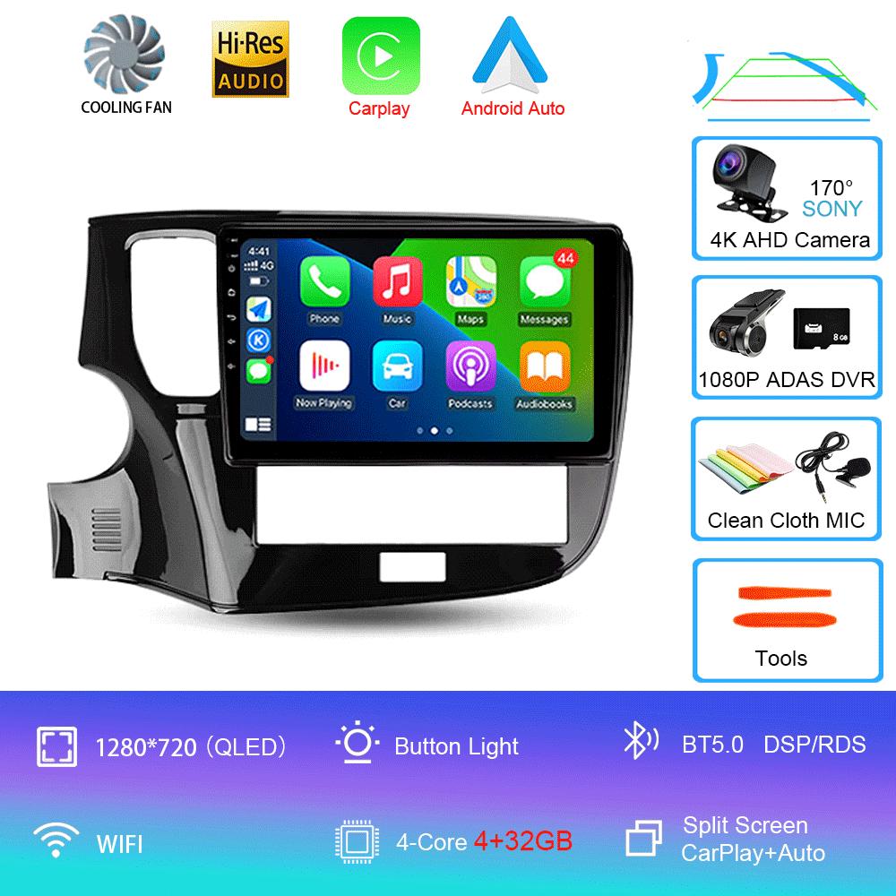 Android 14 Автомобильное радио для Mitsubishi Outlander 3 III GF0W GG0W 2018 - 2021 Мультимедийный видеоплеер Навигация стерео GPS