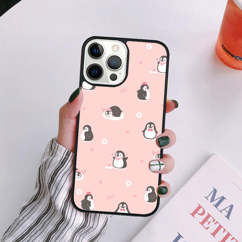 Милый Милый Чехол для Телефона с Пингвином Для iPhone 17 Air 14 13 12 16Pro Max 15 Plus Max Чехол-Оболочка coque