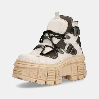 Бренд Женские Ботильоны на Платформе Металлическая Пряжка Низкая Обувь Кроссовки Толстая Подошва Шнуровка Панк Стиль Студентка