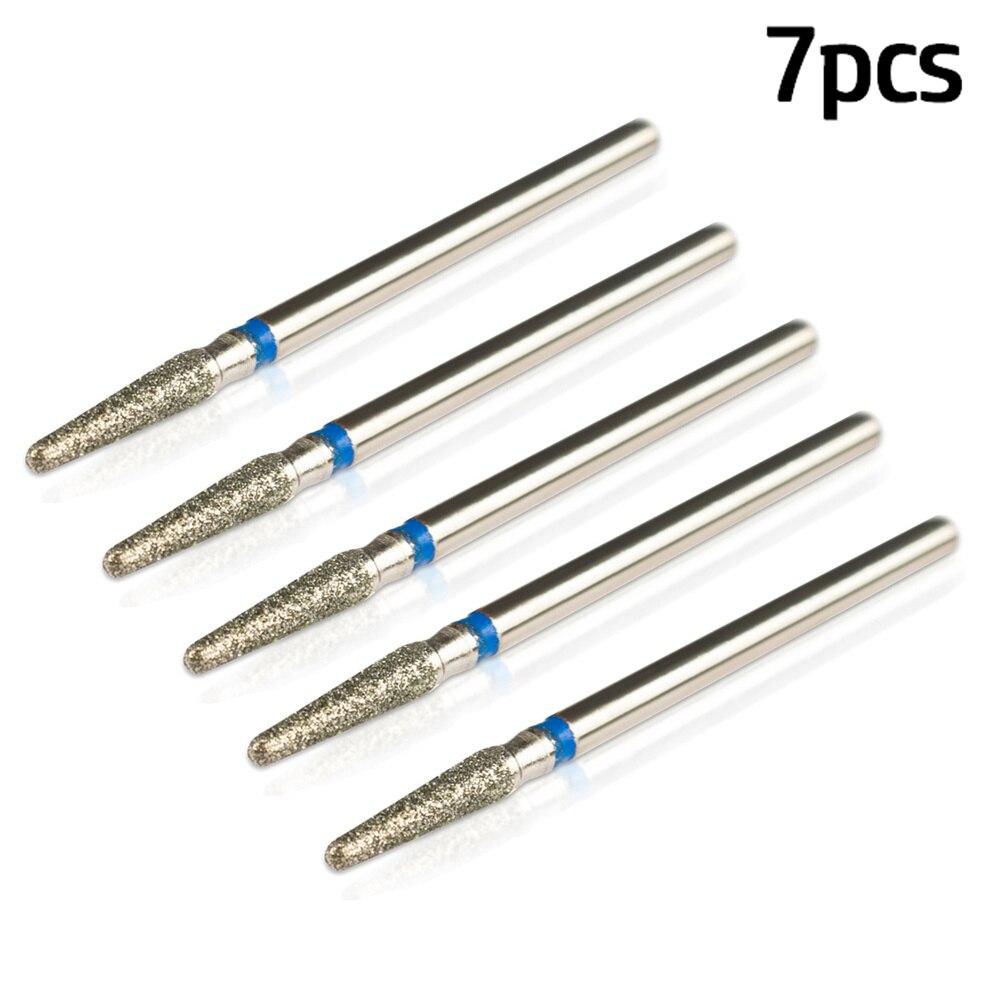 7pcs/Lot Diamond Milling Cutter for Manicure Burrs Pedicure Nail Drill Bits Accessories Nozzles for Manicure Cutters Nail Files