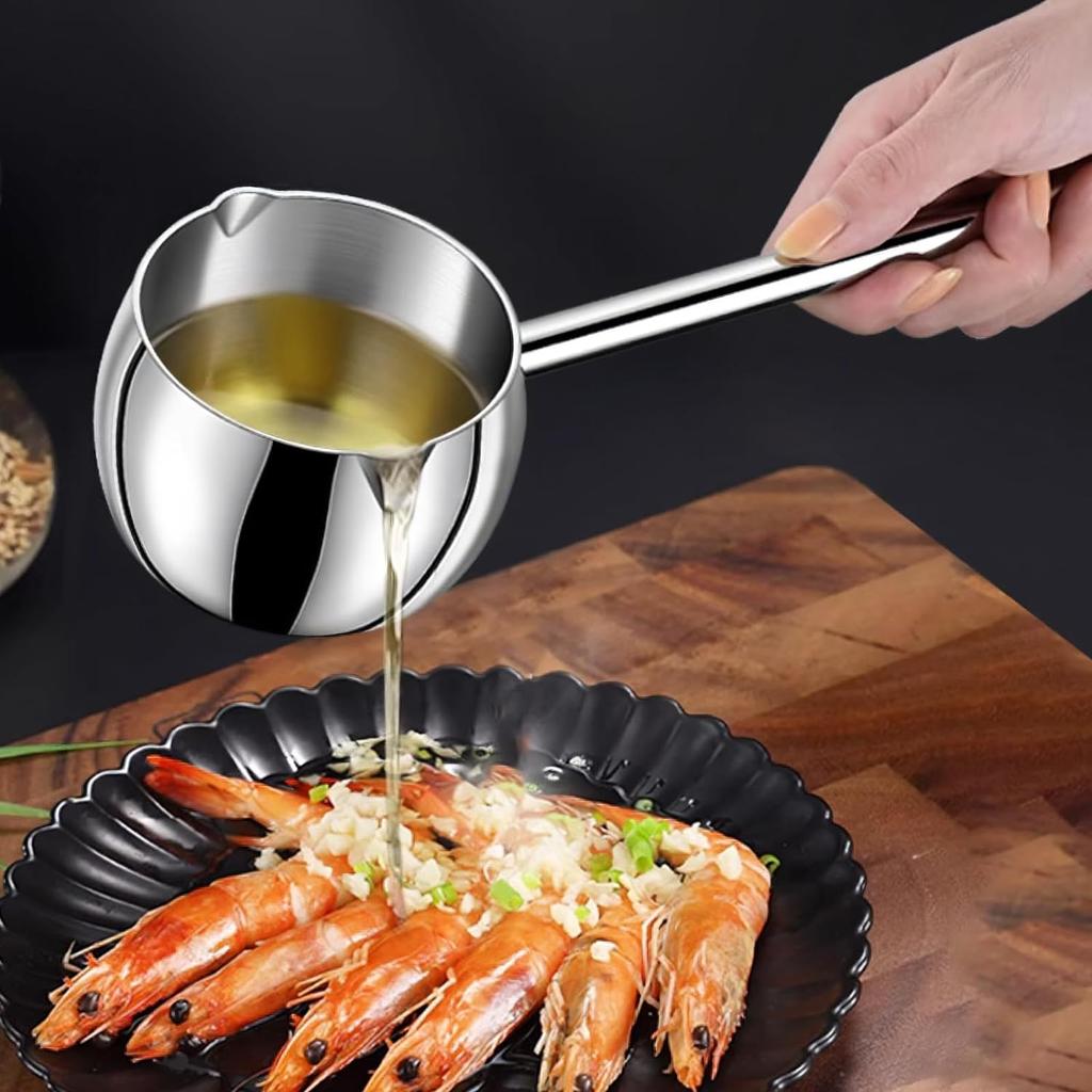 Подогреватель масла — многофункциональная кастрюля из нержавеющей стали для подогрева молока, турецкого кофе и плавления шоколада (10 унций/300 мл)