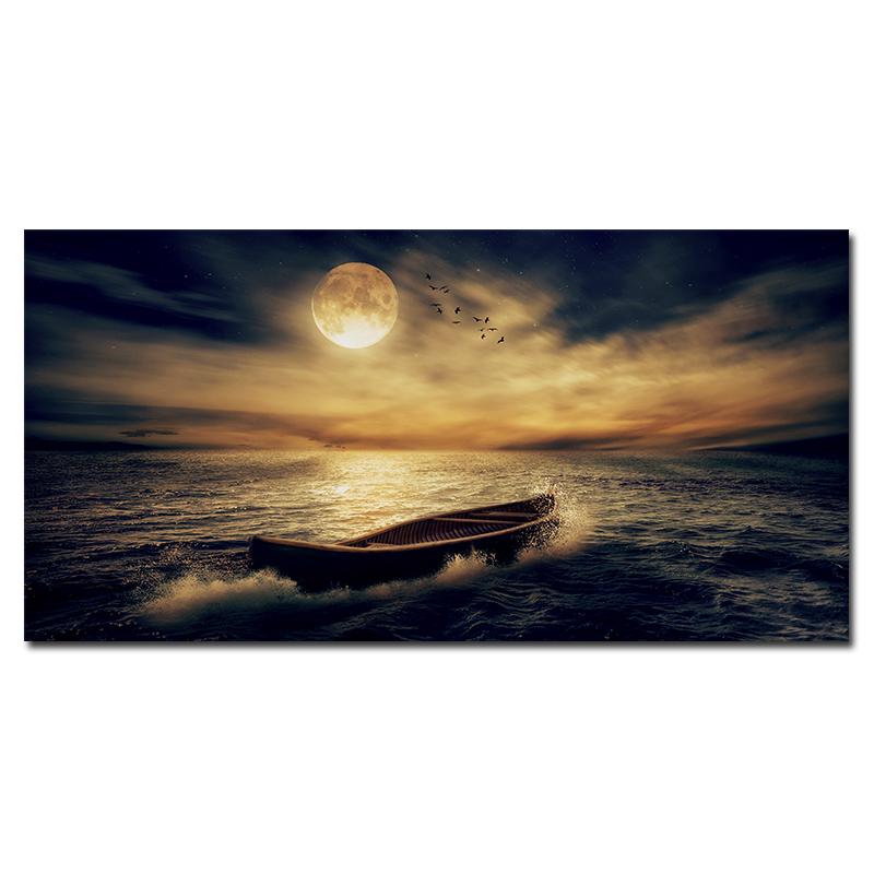 Творческая цифровая картина маслом моря и корабля Пейзажная печать Картина маслом Модное украшение дома Куадрос Фоновое украшение стены