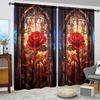 2-панельная 3D-занавеска с изображением розы, подходящая для гостиной, спальни, кухни, ванной комнаты, домашнего декора, декора комнаты