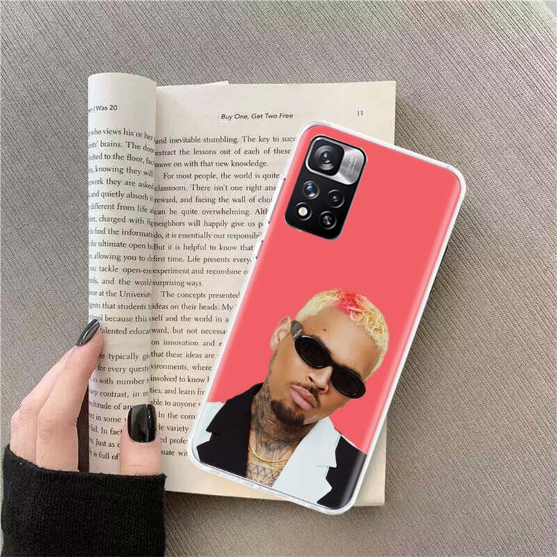 Чехол для телефона Chris Brown Американский рэпер Для Redmi Note 13 12 Pro Plus 14 15 Pro 5G 11 11T 11E 11S 10 Pro 10S 9 9S Чехол Cell Clea
