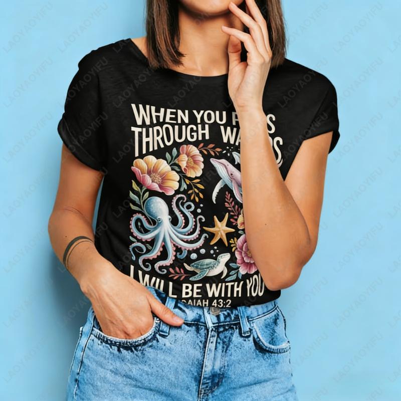Isaiah 432 Bible Verse Unisex Adult Cotton Tshirts Christian Inspirational Quote Oneck Printed Tops Ropa Mujer Camiseta Hombre