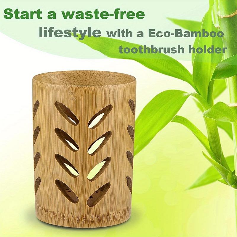 Bamboo Toothbrush Holder For Bathroom Toothbrush Cup With Drainage Quick Drying Bathroom Cup Toothpaste Holder Degradable Cup