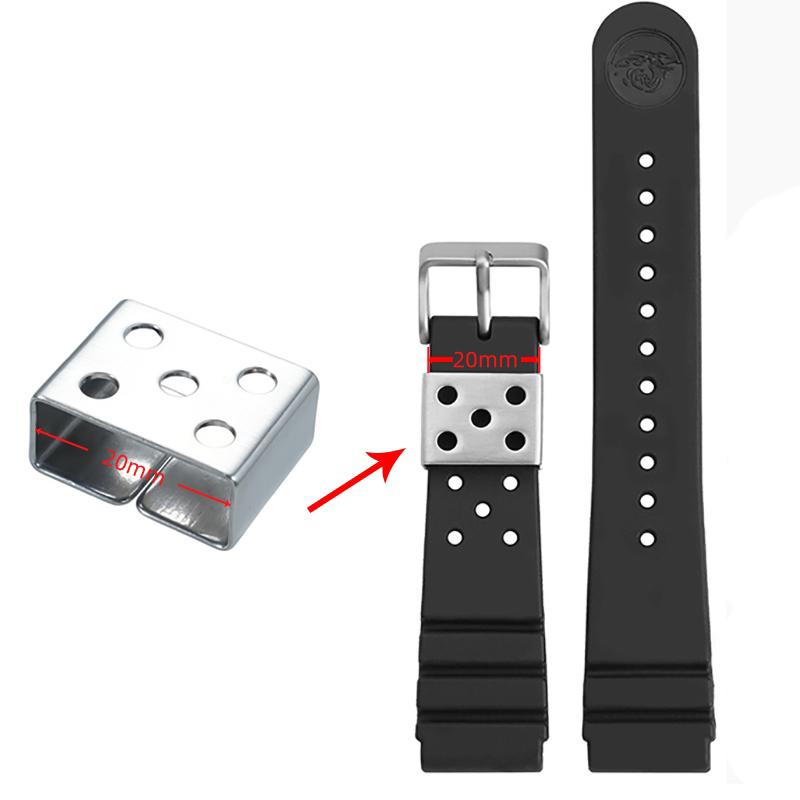 20 мм Металлическое подвижное кольцо Аксессуар для Seiko No.5 Водный призрак Держатель силиконового ремешка Металлическая петля Кольцо из нержавеющей стали с инструментами