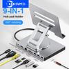USB-C Хаб 9 в 1 Держатель для планшета Док-станция 4K60Hz HDMI USB3.0 5 Гбит/с Ethernet 1000 Мбит/с Передача данных Стенд для планшета Телефона