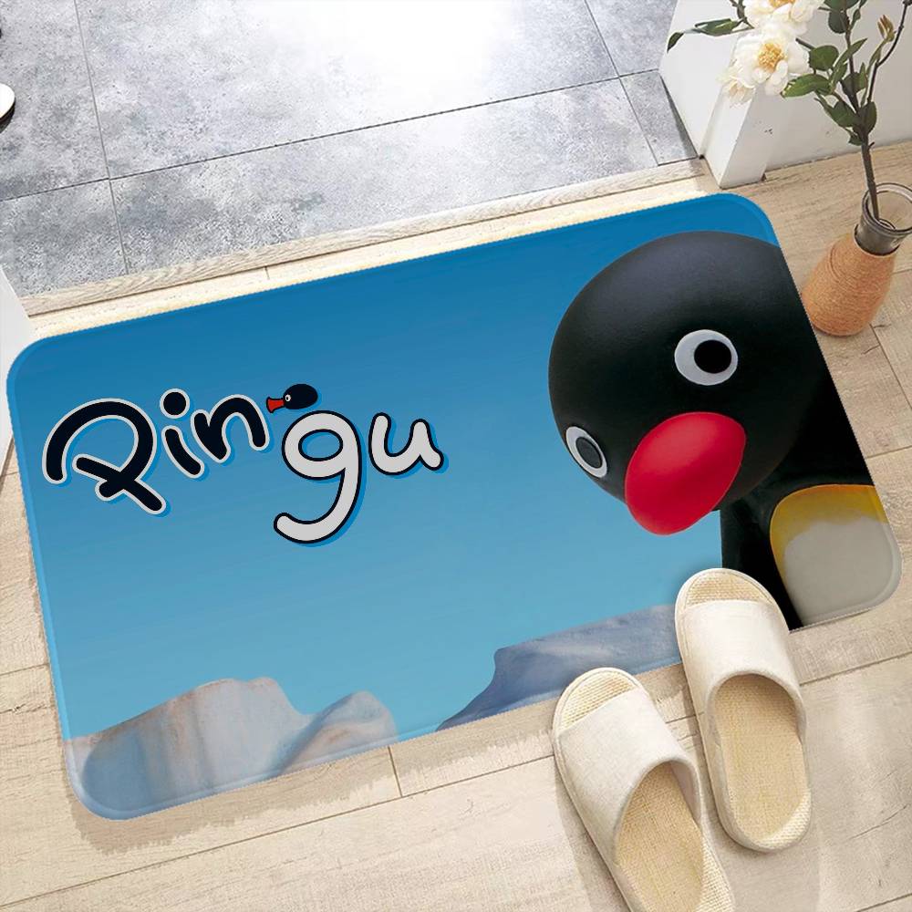 Children Animation P-Pingu Door Mat Washable Non-Slip Living Room Sofa Chairs Area Mat Kitchen Doormat Area Rug