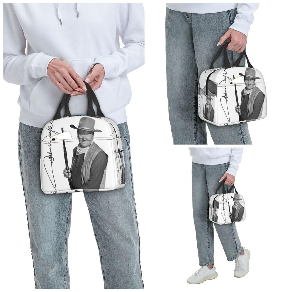 John Wayne Signature The Duke Insulated Lunch Bag for Women Office Cooler Thermal Food Box Tote Leakproof Lunch Boxes Container