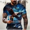 Eagle Men's T-shirt 3D Printed T-shirt Animal Pattern Short Sleeved Top Summer Casual Clothing Round Neck Shirt