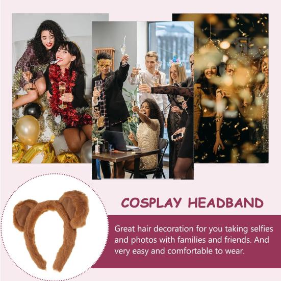 Yousheng 3/4 шт./компл. повязка на голову с ушками бурого медведя, плюшевые уши животного, обруч для волос, аксессуары для косплея на Хэллоуин