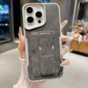 Матовая Кожаная Текстура Держатель для Карт Чехол-Подставка Для iPhone 17 16 15 14 13 12 11 Pro Max Кошелек Защита Защита от Царапин Задняя Крышка