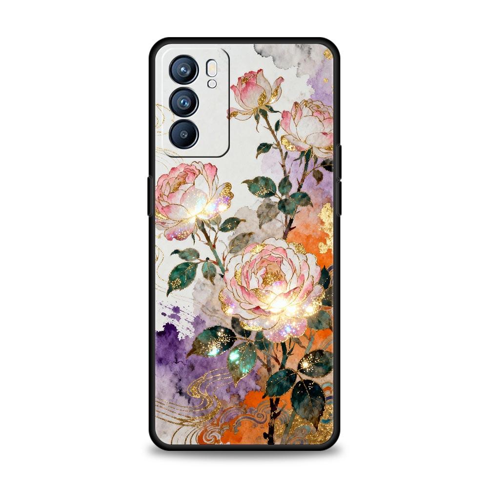 Чехол для телефона с цветочным узором, масляная живопись, для Oppo A17 A31 A54 A57 A78 A79 A98 Find X5 X6 Reno 8 10 11 12 13 F Pro, мягкий ТПУ