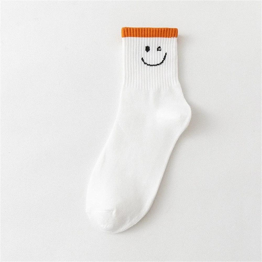 Забавные мультяшные носки с сердечком, астронавтом, радужными полосками, отпечатком медвежьей лапы, спортивные, хипстерские, харадзюку, повседневные, мягкие, из белого хлопка, дропшиппинг