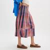 Women's Summer Boho Plaid Culotte Pants Casual Wide Leg Palazzo Trousers Baggy Cropped Gingham Capris Pants with Pockets