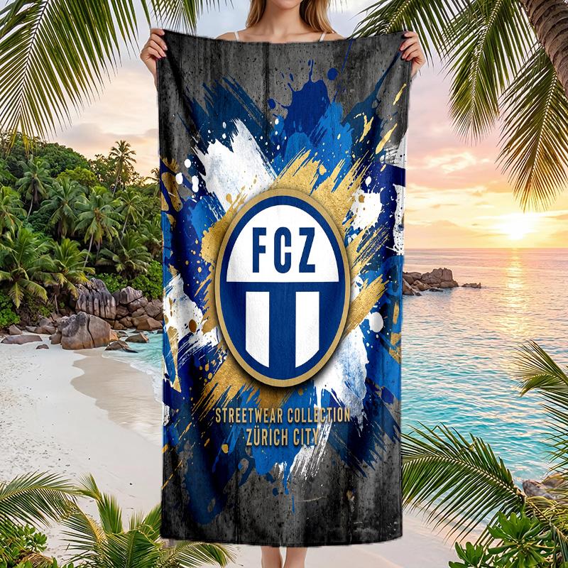 FC Zürich print Quick Dry Beach Towel Microfiber Absorbent Portable Travel Swimming Towel