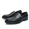 Fashion Penny Slip On Loafers Leather Men Shoes Simple Pointed Toe Dress Business Suit Casual Party Wedding Shoes For Man2024