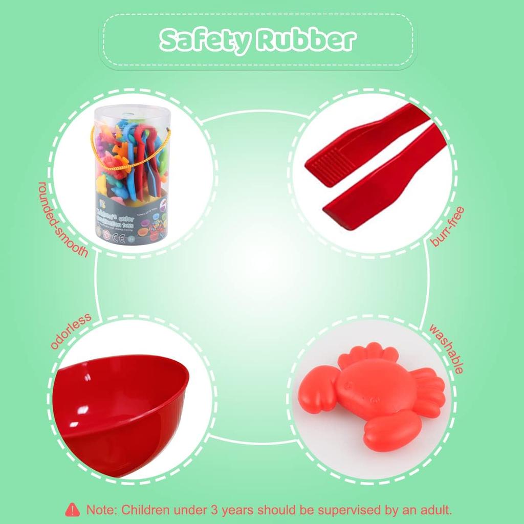 Игрушки от 3 лет, игрушки Монтессори от 3 лет, игрушка для распознавания цветов подсчета динозавров с подходящими чашками и пинцетом, цвета для развития мелкой моторики