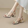 Женские летние сандалии, роскошные элегантные босоножки из искусственной кожи для женщин, модные босоножки на танкетке с открытым носком