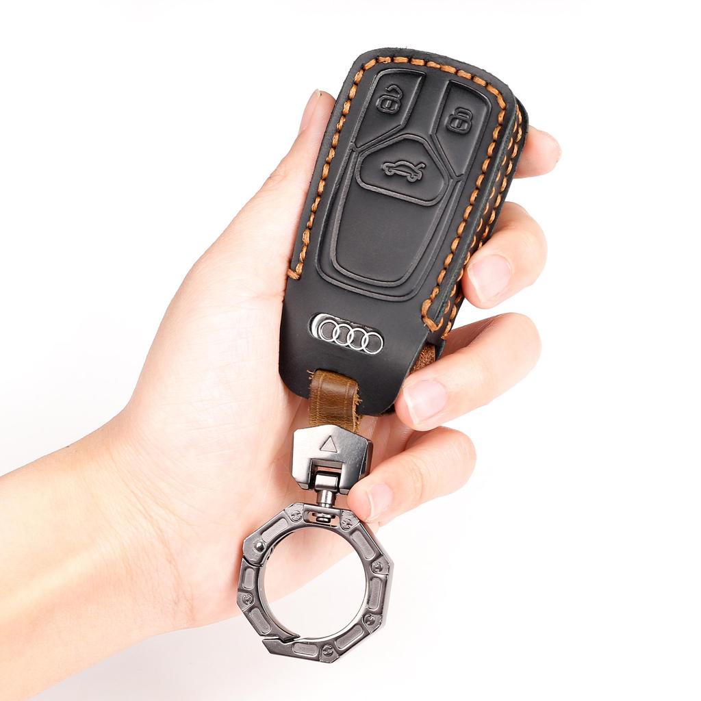 New Premium Cowhide Car Key Cover for Hongqi HS5, New H9, and HS7 Models