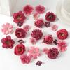 24Pcs 4.5cm Artificial Rose Mixed Silk Flower Head Bulk Craft Wreath Wedding Bridal Baby Shower Home Party Decor DIY Cake Decor